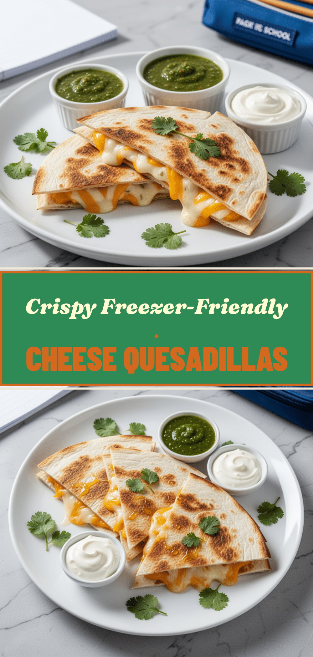 Baked Cheese Quesadilla Triangles: Best Freezer Breakfast 5 Baked Cheese Quesadilla Triangles recipe
