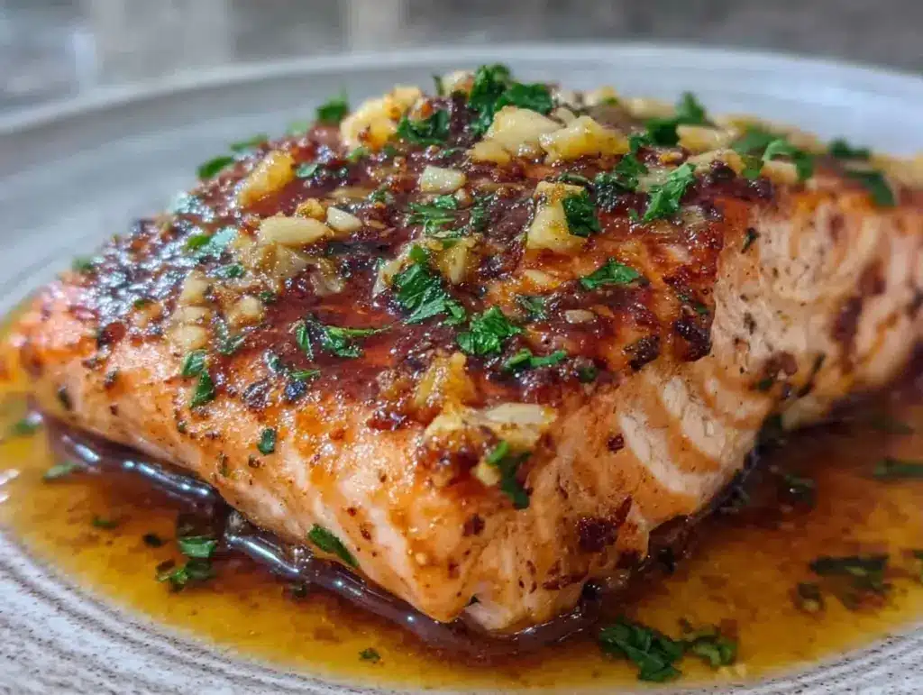Baked Salmon with Crispy Garlic Butter Crust - featured image