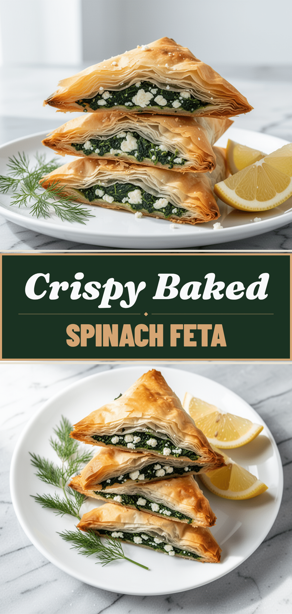 Baked Spinach and Feta Phyllo Triangles: 30-Minute Easy Dinner 5 baked spinach and feta phyllo triangles recipe
