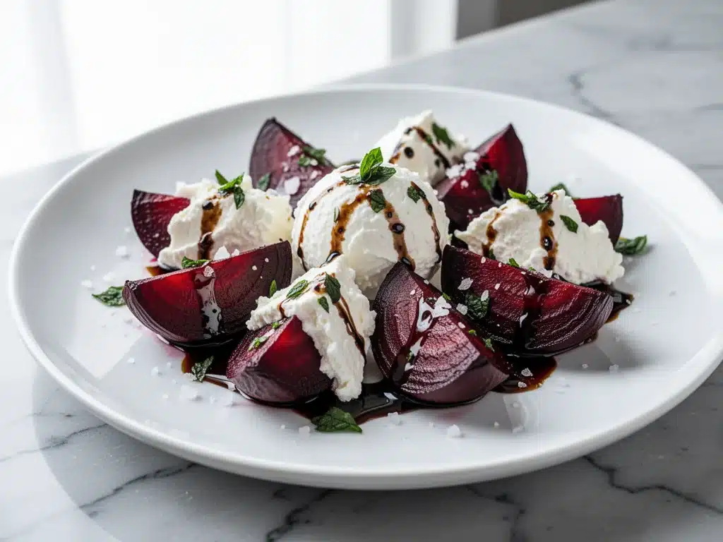 balsamic roasted beets with goat cheese - featured image