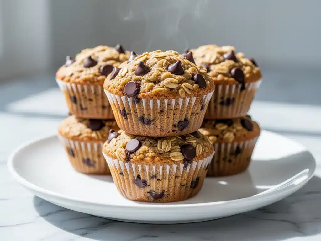 banana chocolate chip baked oatmeal cups - featured image