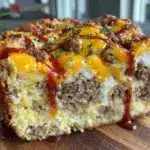 breakfast sausage and egg casserole - featured image