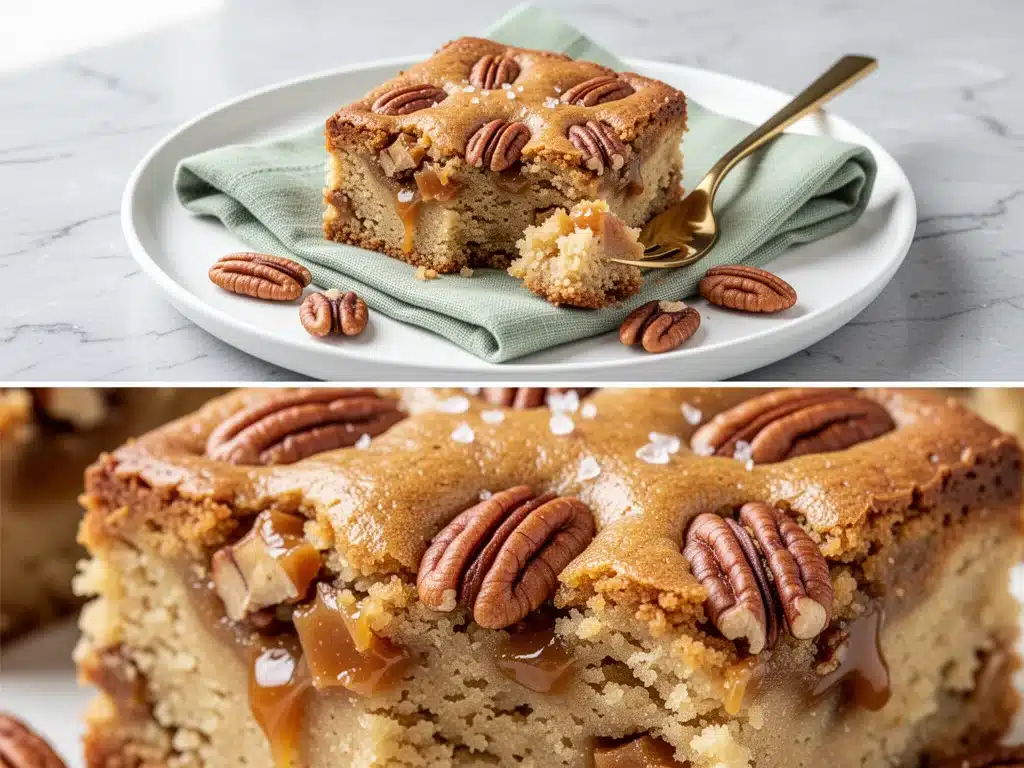brown butter toffee pecan blondies - featured image