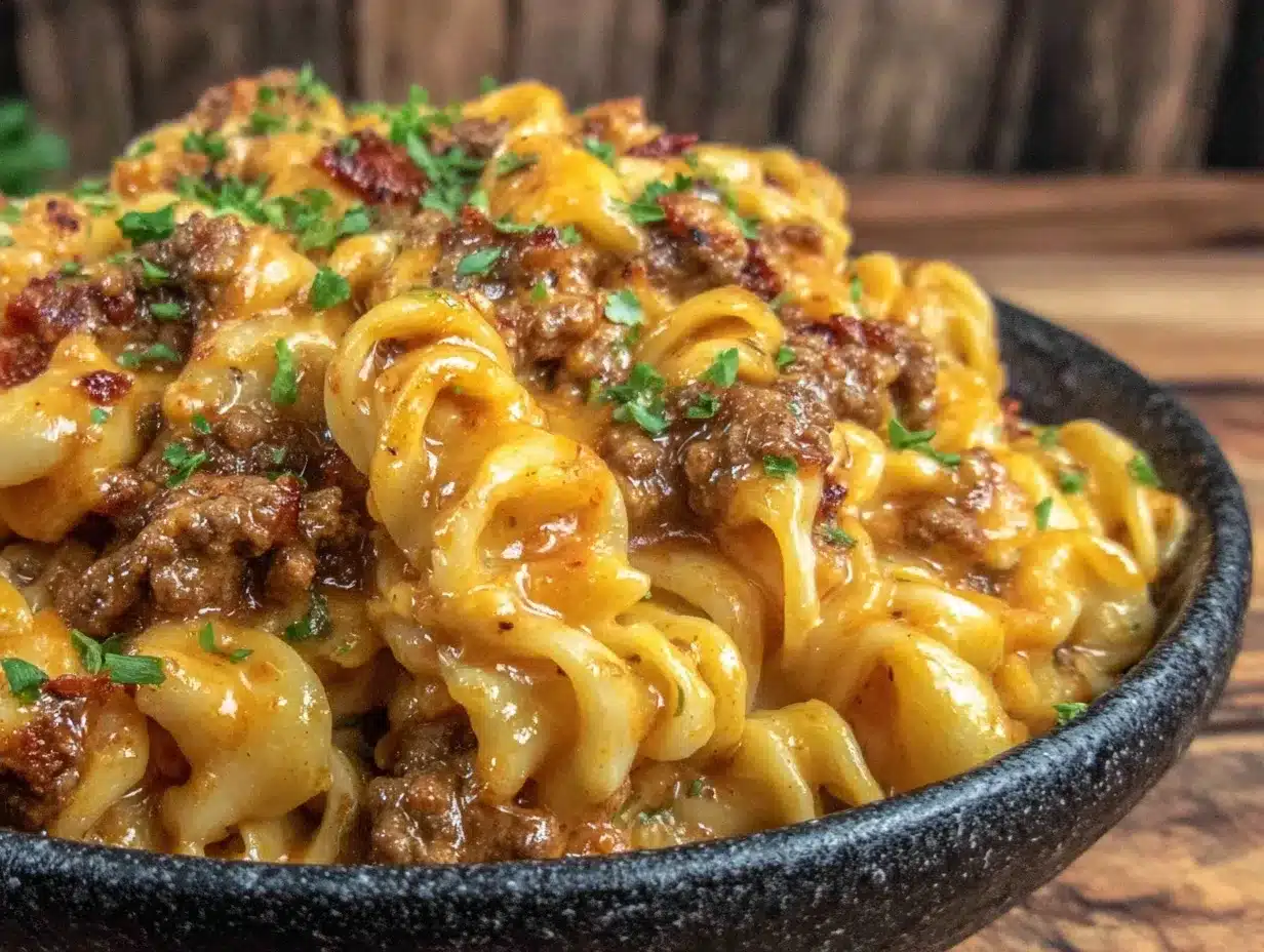 Cheesy Ground Beef Goulash: Easy 30-Minute Weeknight Dinner 4 cheesy ground beef goulash preparation steps