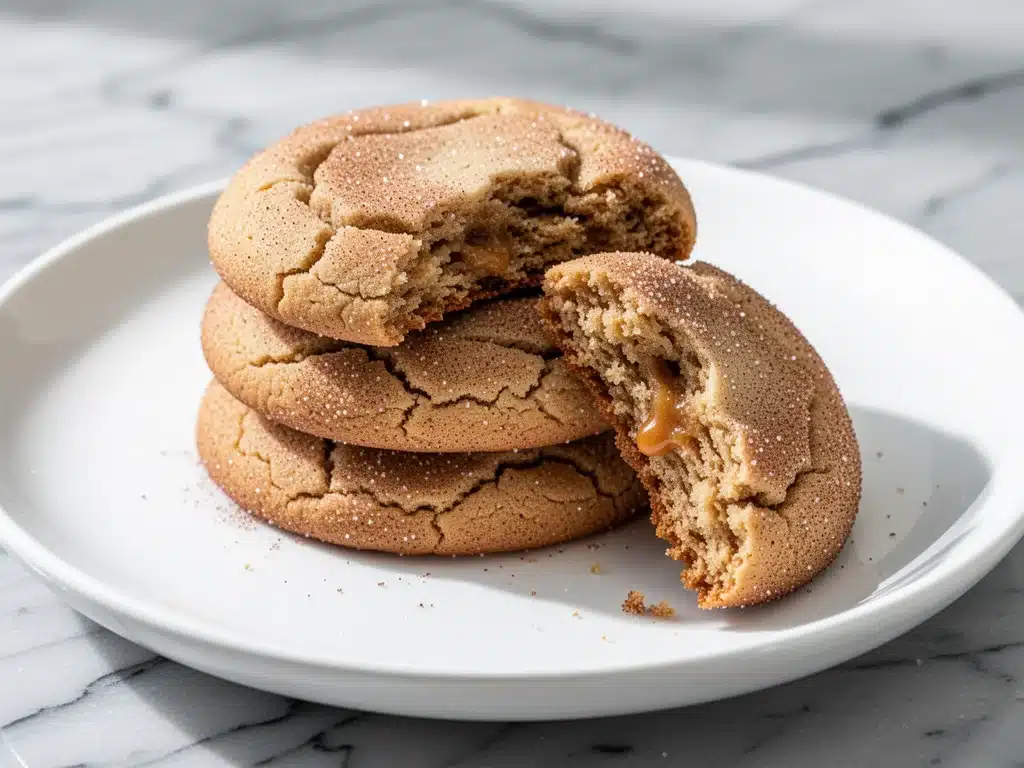 chewy brown butter snickerdoodle cookies - featured image