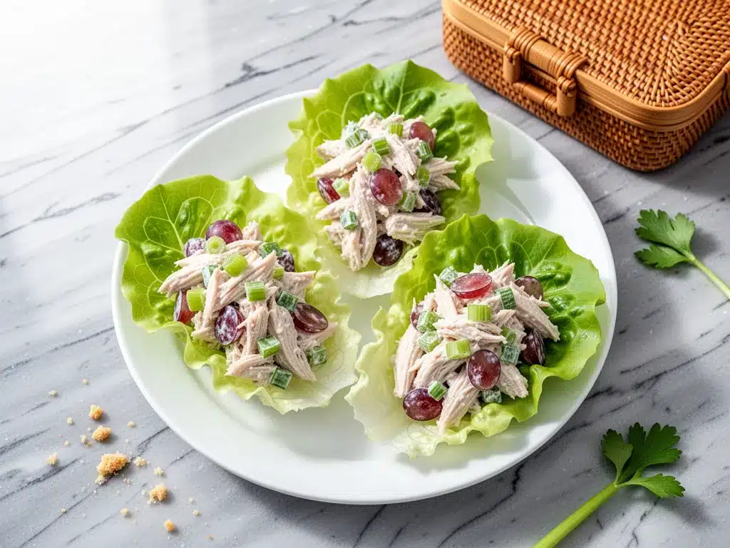 Chicken Salad Lettuce Wraps: 5 Easy Back-to-School Lunches 4 chicken salad lettuce wraps preparation steps