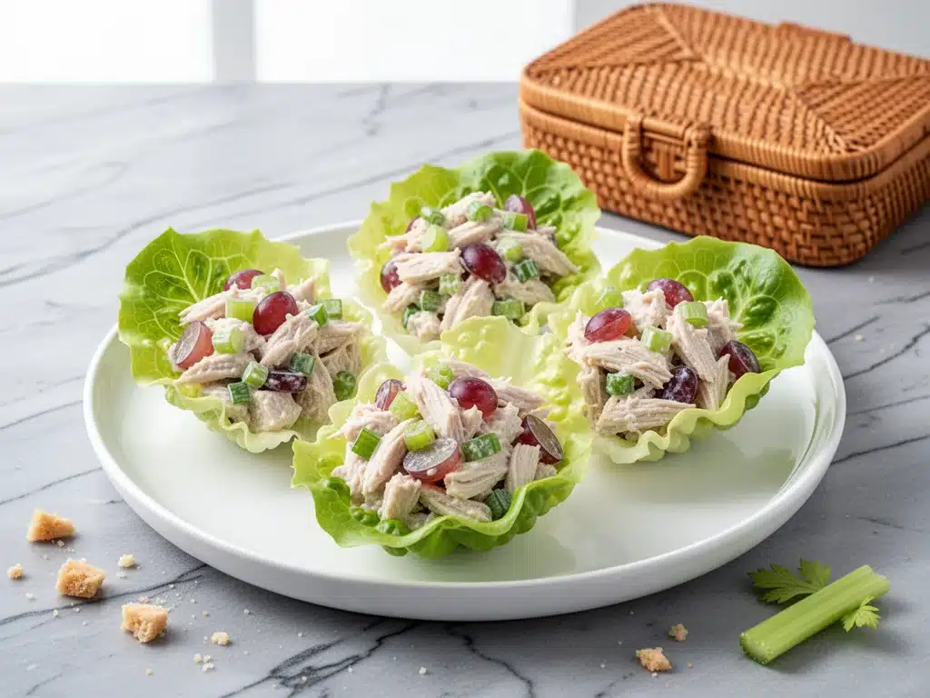 chicken salad lettuce wraps - featured image