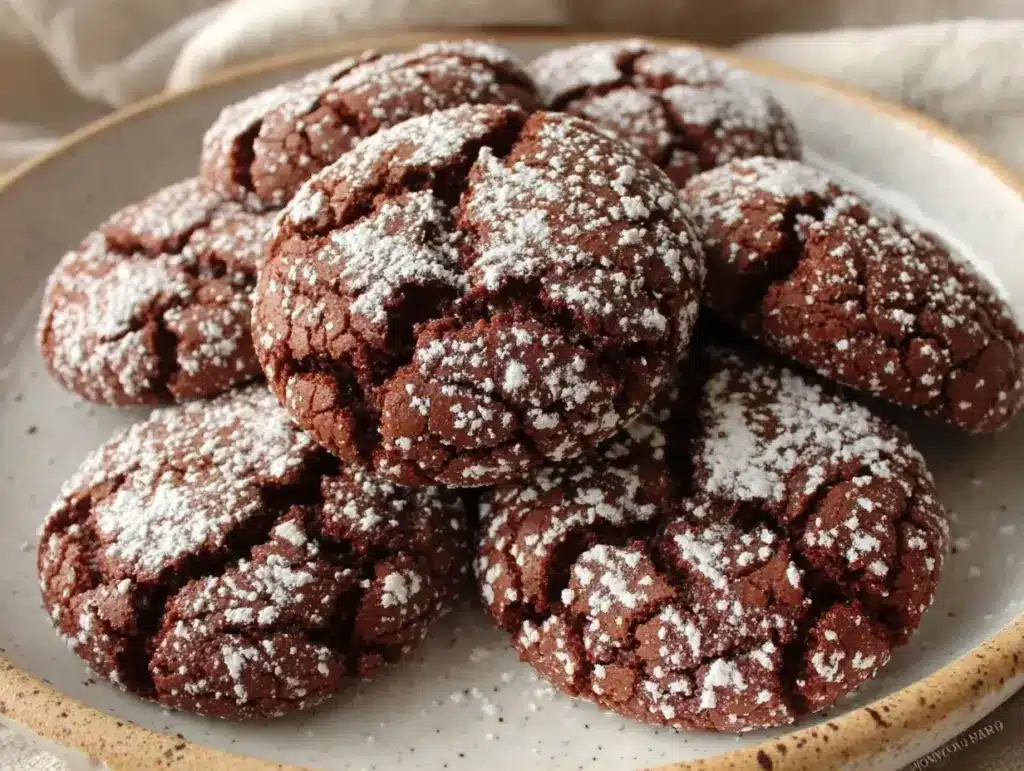 chocolate crinkle cookies - featured image