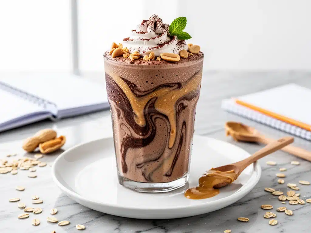 Chocolate Peanut Butter Overnight Breakfast Shake - featured image