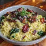 creamy orzo pasta - featured image