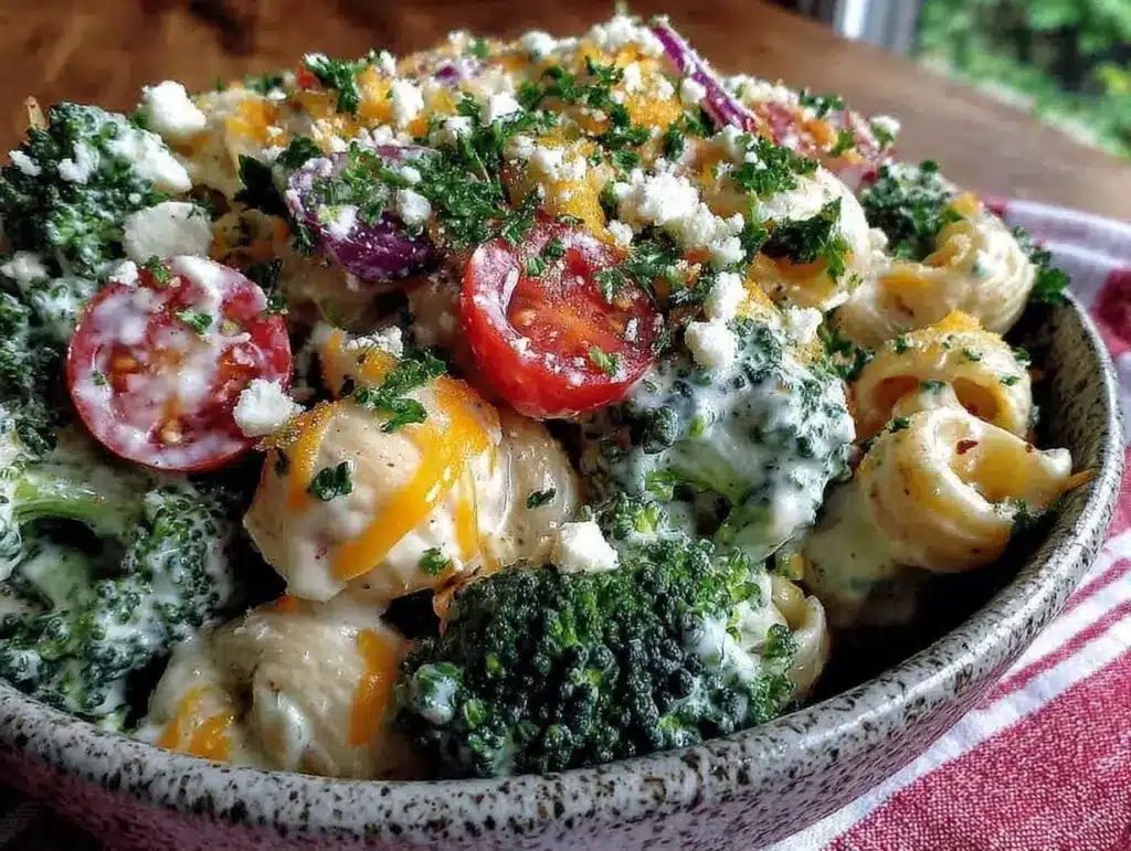 creamy ranch pasta salad - featured image