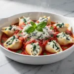 creamy spinach ricotta stuffed shells - featured image