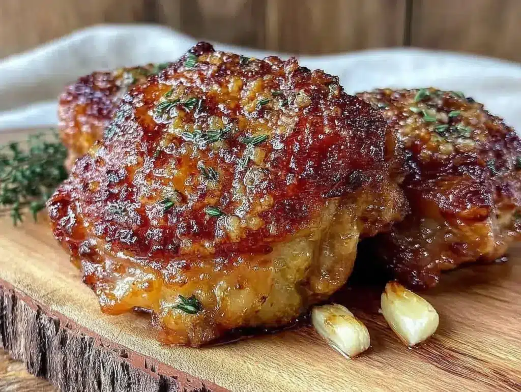 crispy baked chicken thighs - featured image
