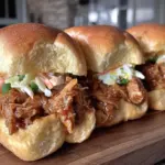 crockpot bbq pulled chicken sliders - featured image
