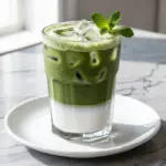 dairy-free iced matcha coconut latte - featured image