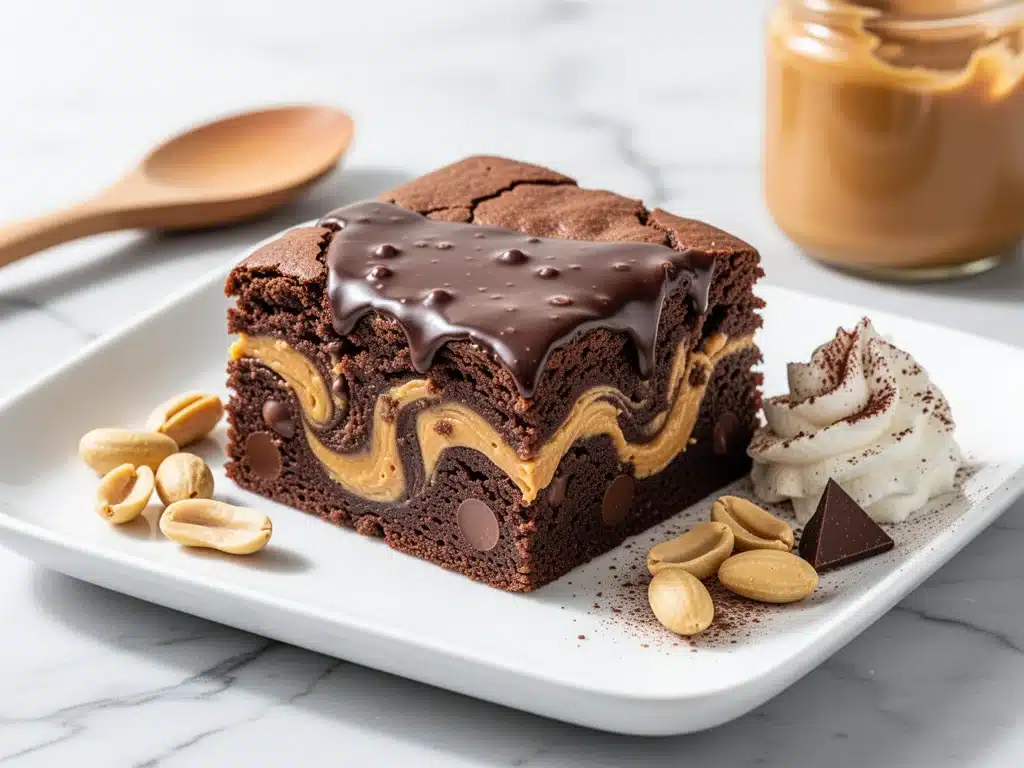 fudgy peanut butter brownies - featured image