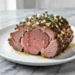 garlic butter herb prime rib roast - featured image
