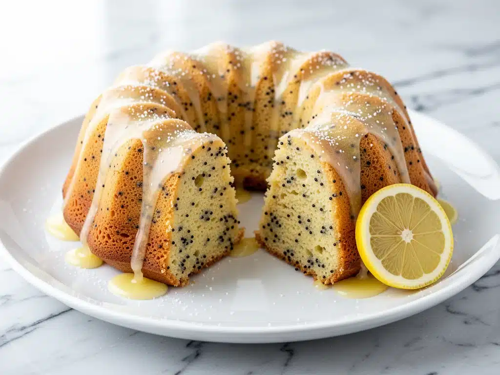 gluten-free lemon poppy seed bundt cake - featured image