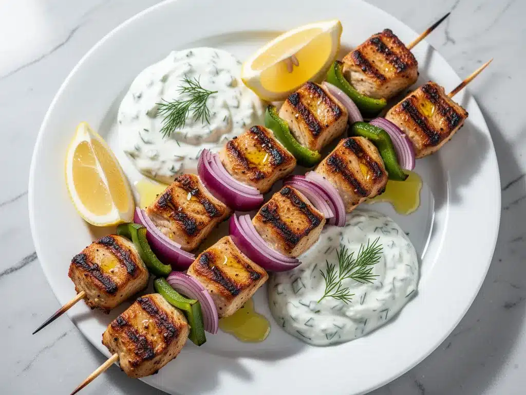 Traditional Greek Chicken Souvlaki Skewers: Easy Weeknight Dinner 4 Greek Chicken Souvlaki Skewers preparation steps