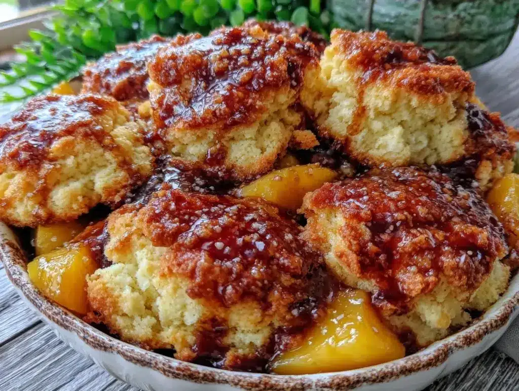 grilled peach cobbler - featured image