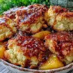 grilled peach cobbler - featured image