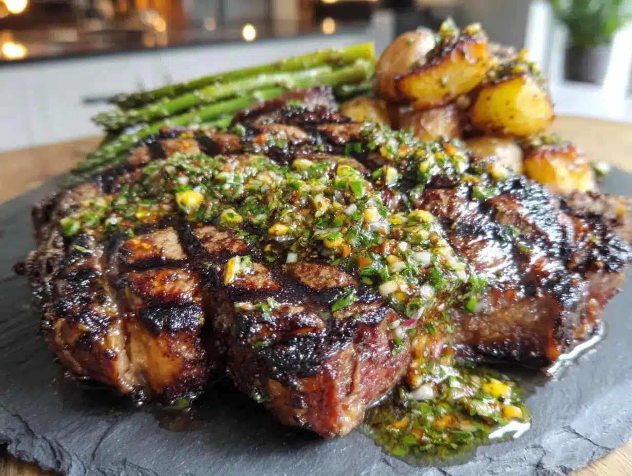 Grilled Steak with Chimichurri Sauce: Quick Labor Day Dinner 4 Grilled Steak with Chimichurri Sauce preparation steps