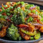 healthy chicken and vegetable stir fry - featured image