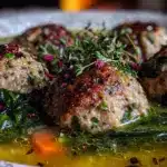 healthy turkey meatball soup - featured image