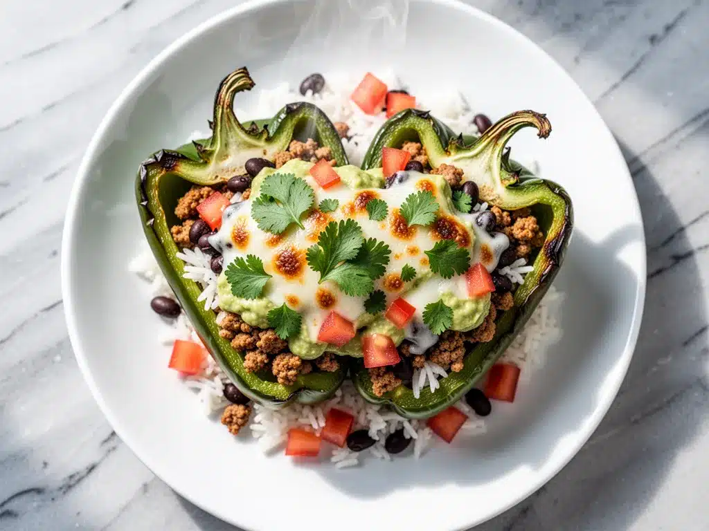 High-Protein Turkey Taco Stuffed Bell Peppers 4 high-protein turkey taco stuffed bell peppers preparation steps