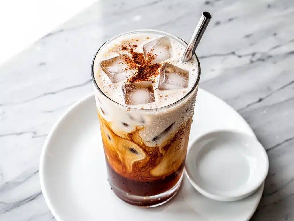 Iced Brown Sugar Cinnamon Oat Milk Latte: Easy 5-Min Recipe 4 iced brown sugar cinnamon oat milk latte preparation steps