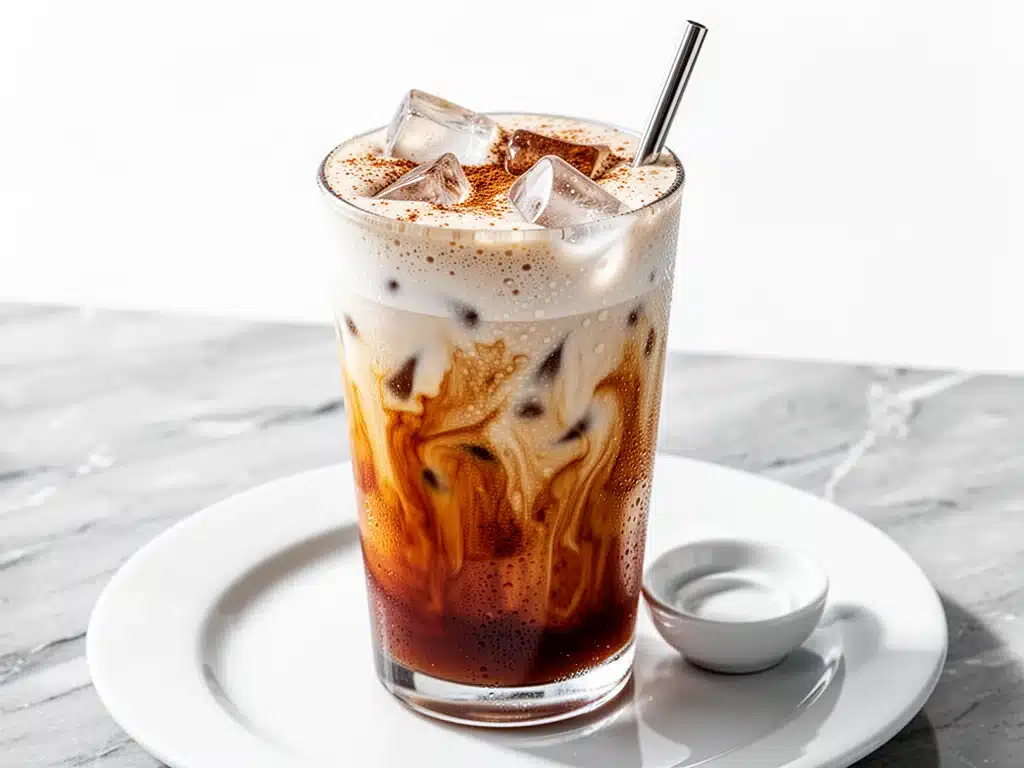 iced brown sugar cinnamon oat milk latte - featured image