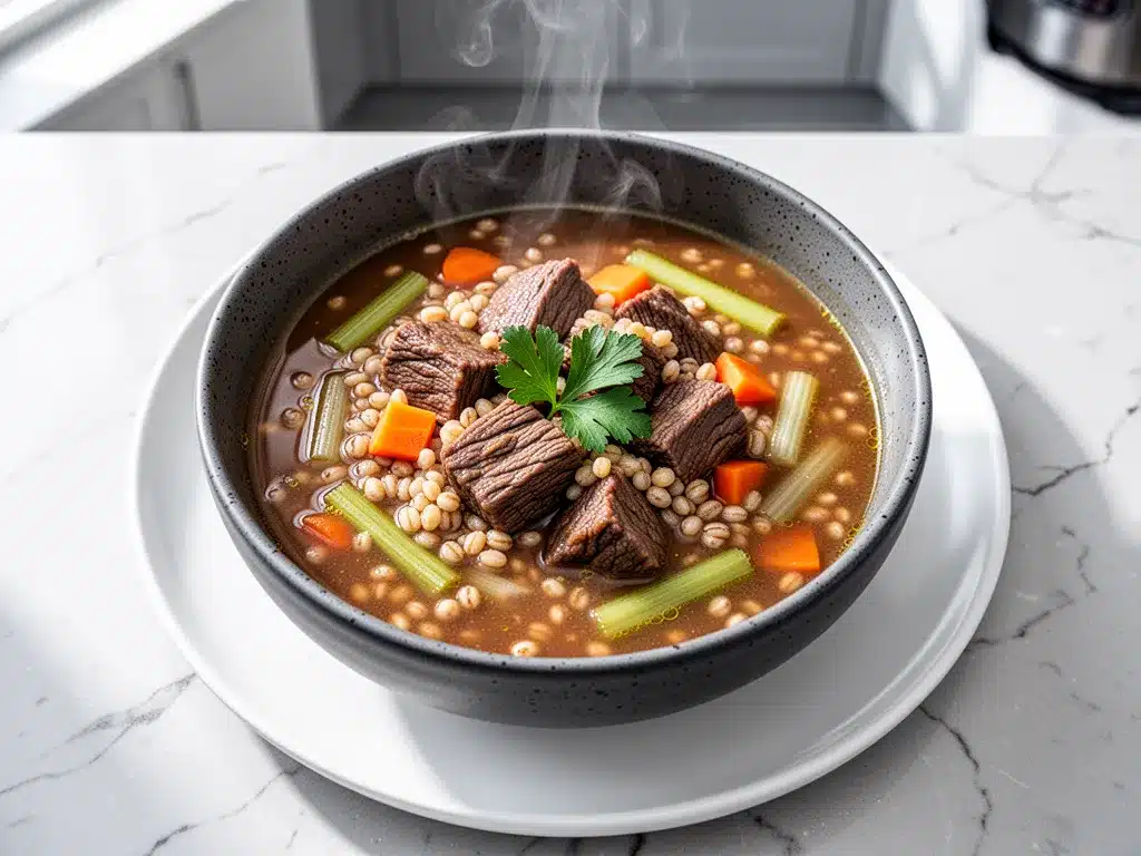 Instant Pot Beef and Barley Stew: 30-Minute Dinner 4 Instant Pot Beef and Barley Stew preparation steps