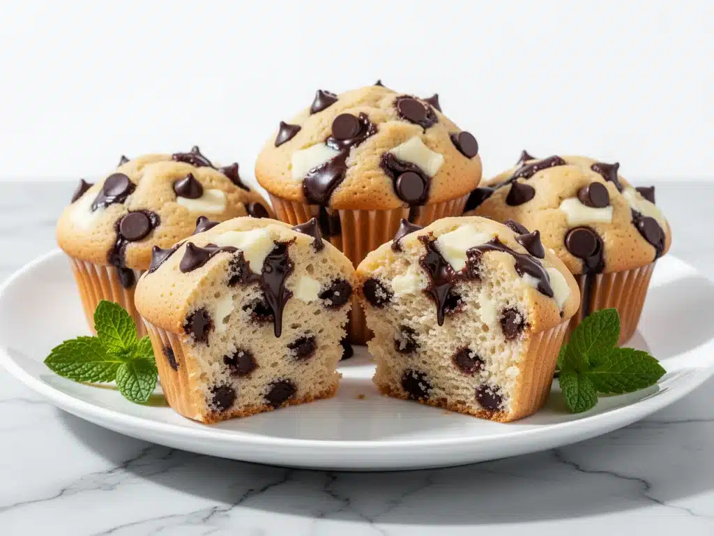 low-carb cream cheese chocolate chip muffins - featured image