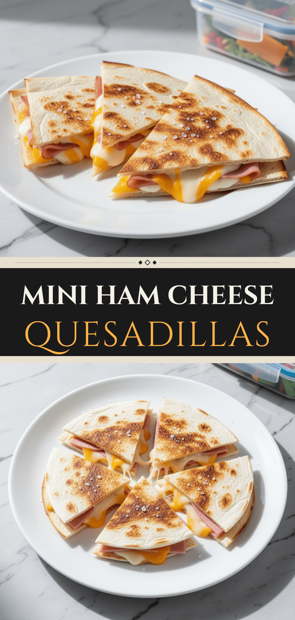 Mini Ham and Cheese Quesadillas: Easy Freezer Lunches 5 mini ham and cheese quesadillas recipe