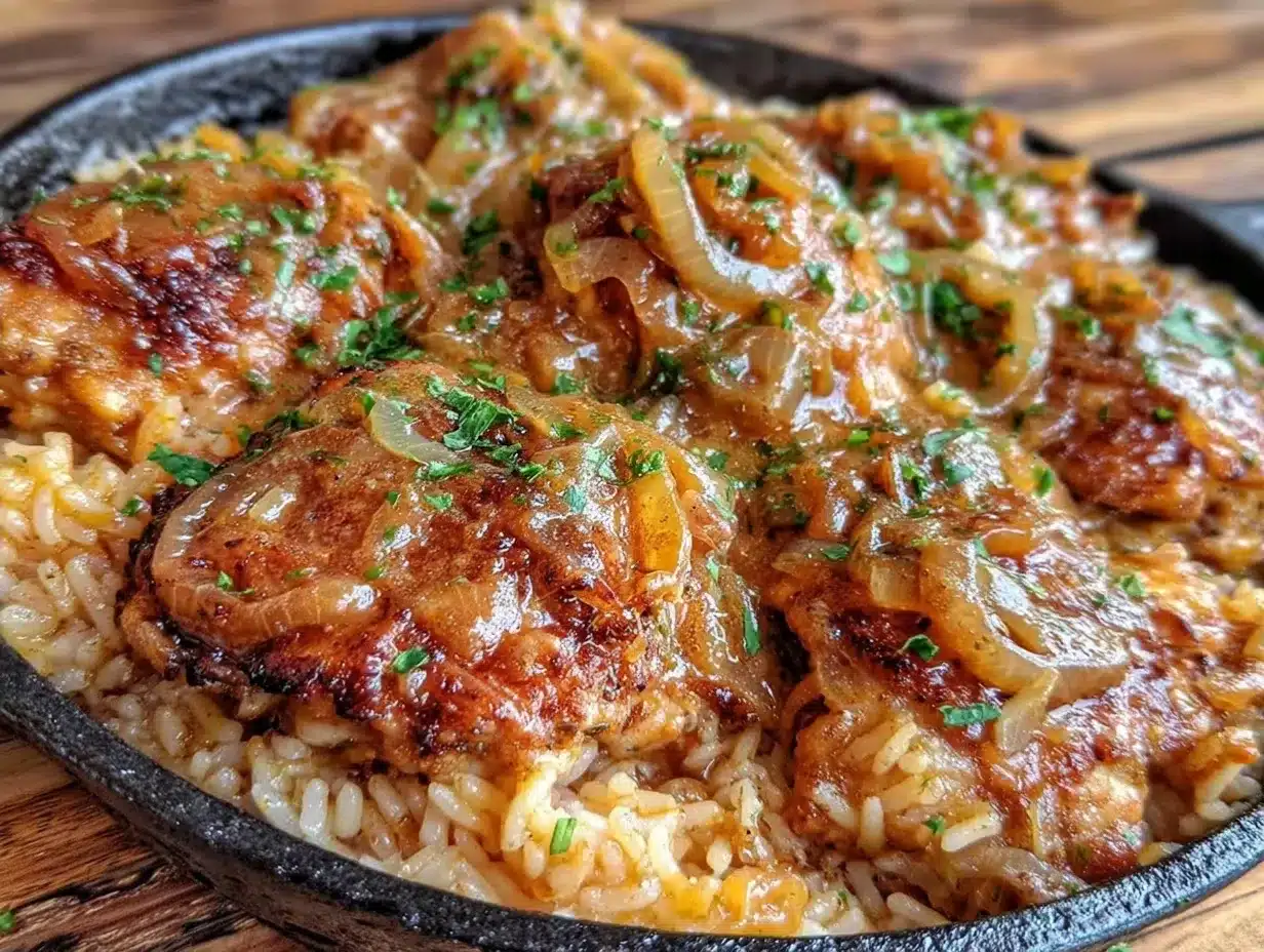One-Pan Chicken and Rice with Caramelized Onions 4 one-pan chicken and rice with caramelized onions preparation steps
