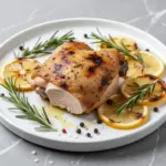 paleo one-pan lemon rosemary roasted chicken - featured image