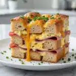 savory ham and cheese breakfast strata - featured image