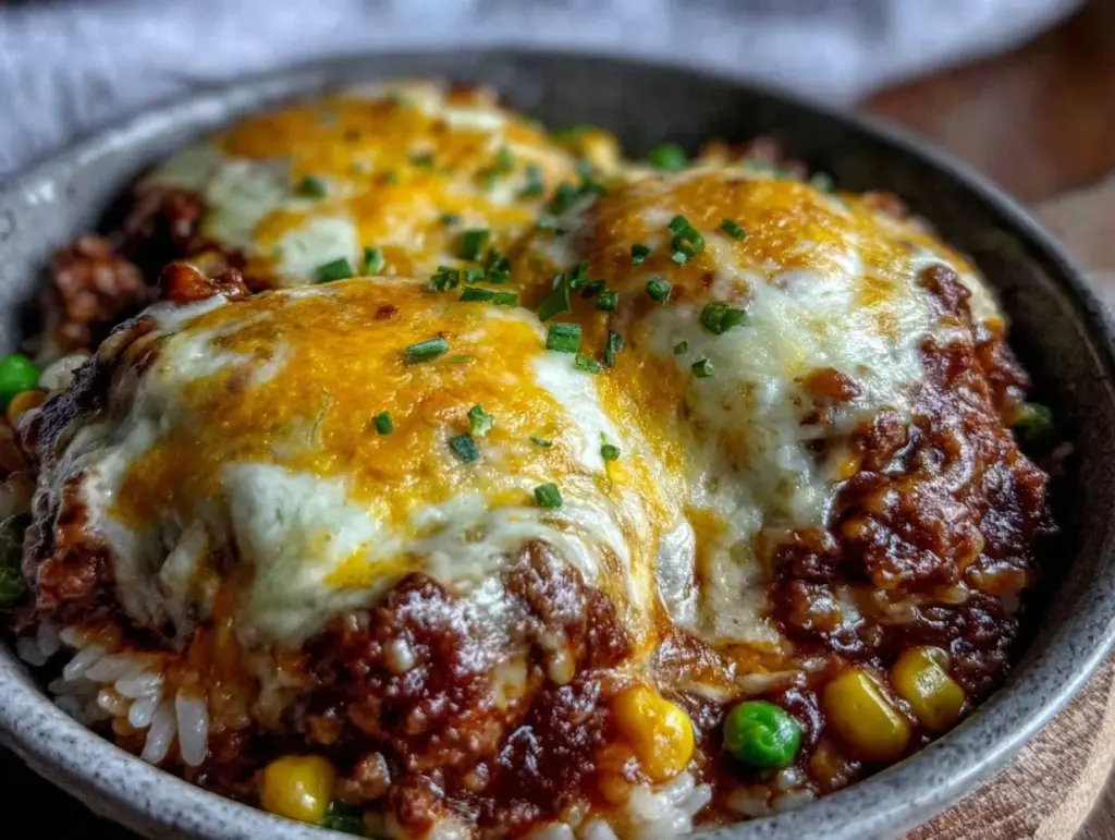 sheet pan ground beef and rice - featured image