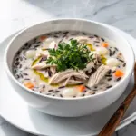 slow cooker chicken and wild rice soup - featured image