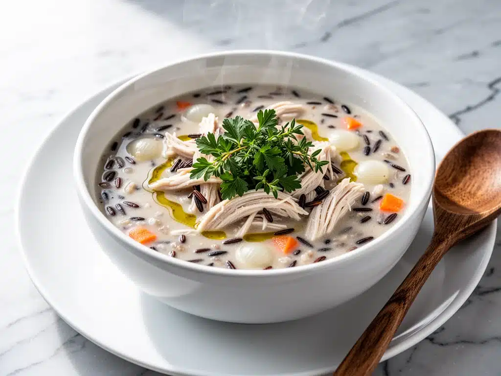 slow cooker chicken and wild rice soup - featured image