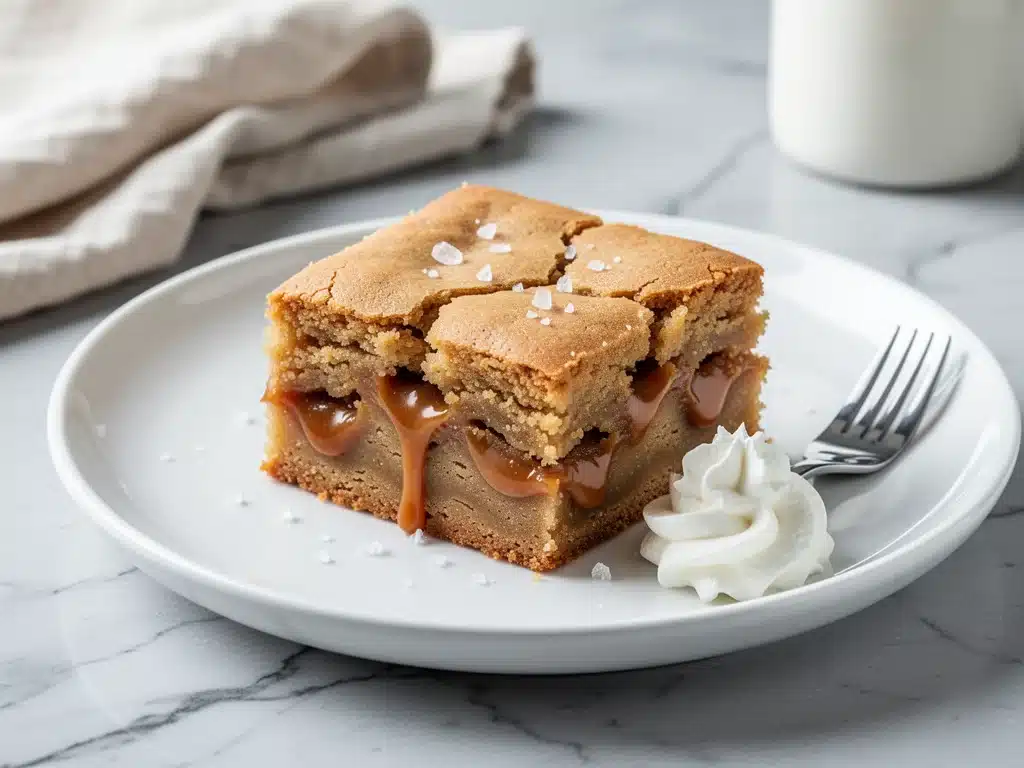small-batch salted caramel blondies - featured image