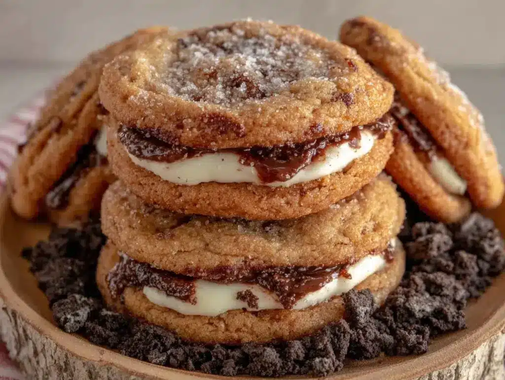 soft oreo stuffed cookies - featured image