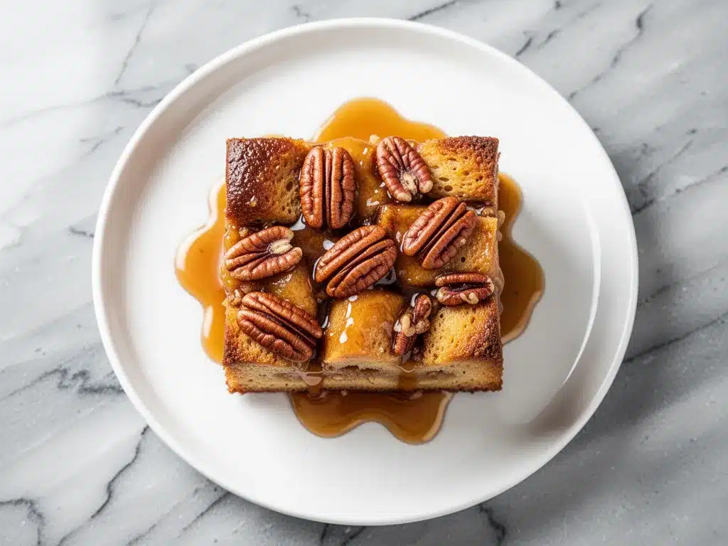 Southern Pecan Praline Bread Pudding with Bourbon Sauce (Easy Recipe) 4 Southern Pecan Praline Bread Pudding preparation steps