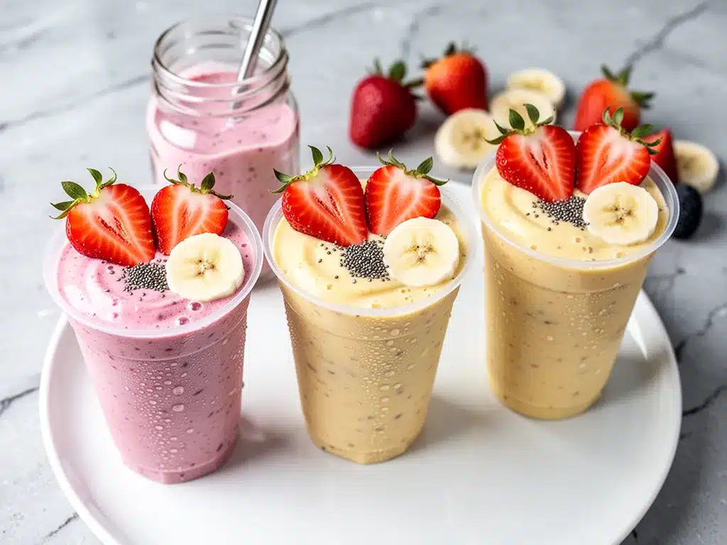 Strawberry Banana Yogurt Smoothie Cups: Best Back-to-School Breakfast 4 Strawberry Banana Yogurt Smoothie Cups preparation steps