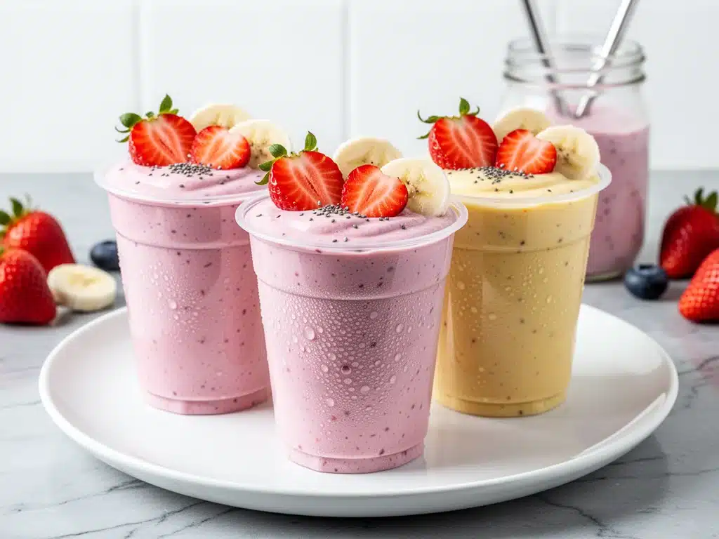 Strawberry Banana Yogurt Smoothie Cups - featured image