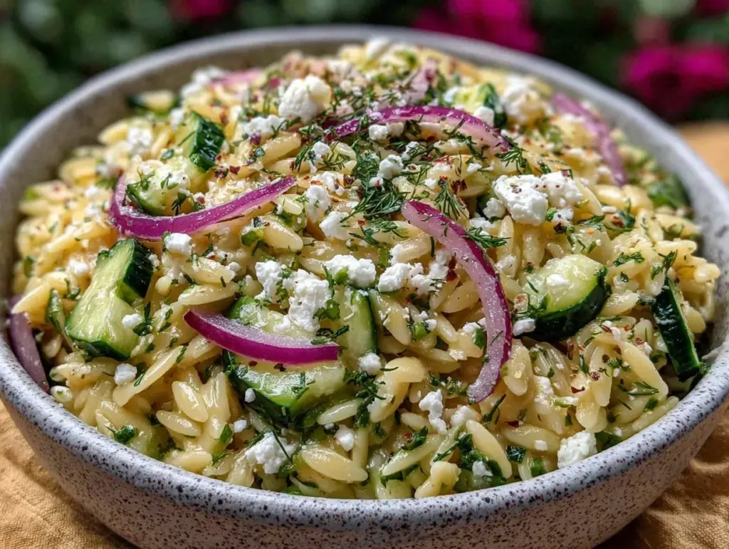 summer orzo salad - featured image