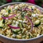 summer orzo salad - featured image