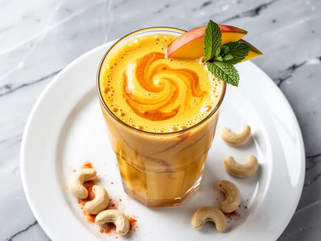 Vegan Mango Turmeric Golden Milk Smoothie: Easy 5-Minute Healthy Recipe 4 vegan mango turmeric golden milk smoothie preparation steps