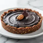 vegan no-bake peanut butter chocolate tart - featured image