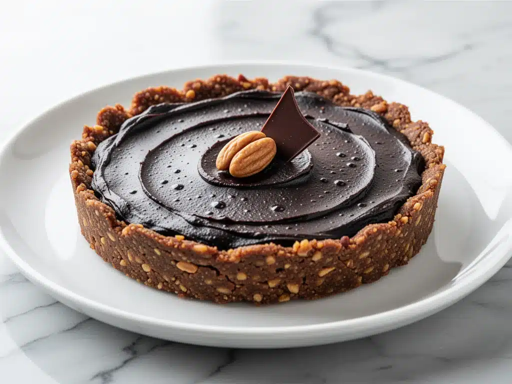 vegan no-bake peanut butter chocolate tart - featured image